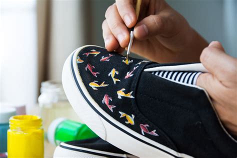 painting shoes with acrylic paint